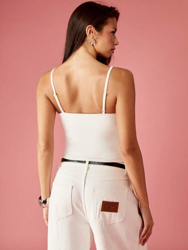 Missguided MISSGUIDED Rhinestone Embellished Cami Top With Thin Straps