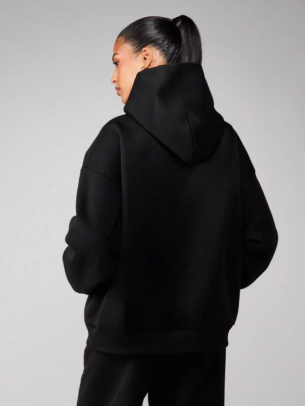 Missguided MISSGUIDED Rhinestone Embellished Hoodie With Drawstring