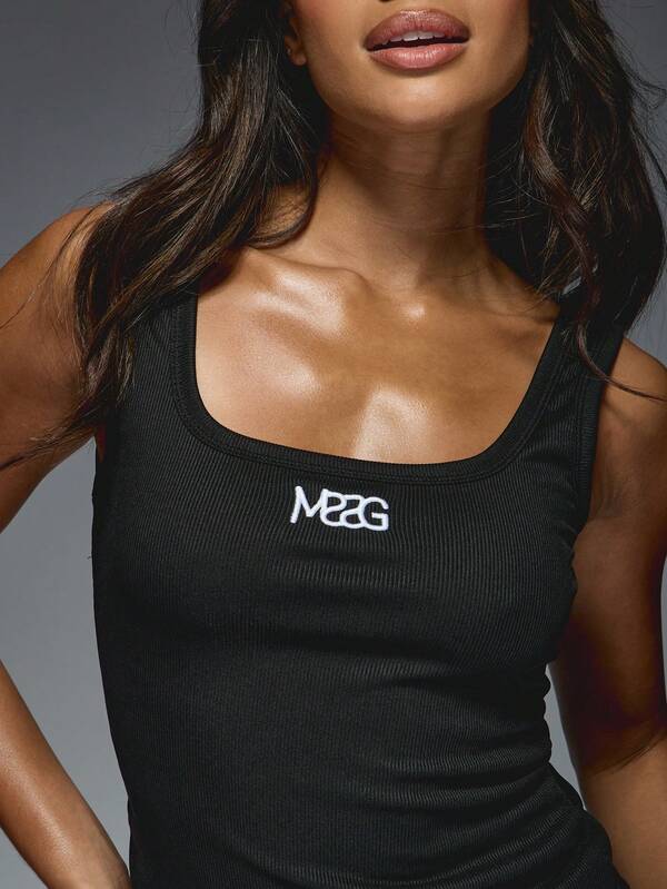 Missguided MISSGUIDED Ribbed Athletic Tank Top With Square Neckline