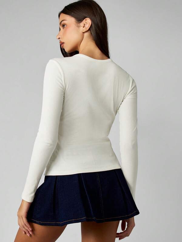 Missguided MISSGUIDED Ribbed Button Front Cardigan Top