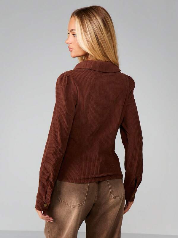 Missguided MISSGUIDED Ribbed Button Up Cardigan With Gold Buttons