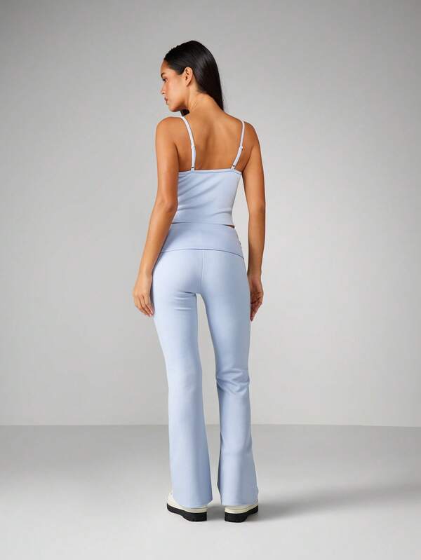 Missguided MISSGUIDED Ribbed Cami And Flare Pants Set