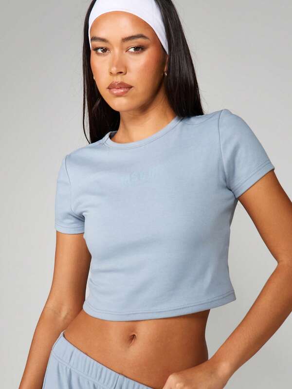 Missguided MISSGUIDED Ribbed Crop Top And Wide Leg Pants Set