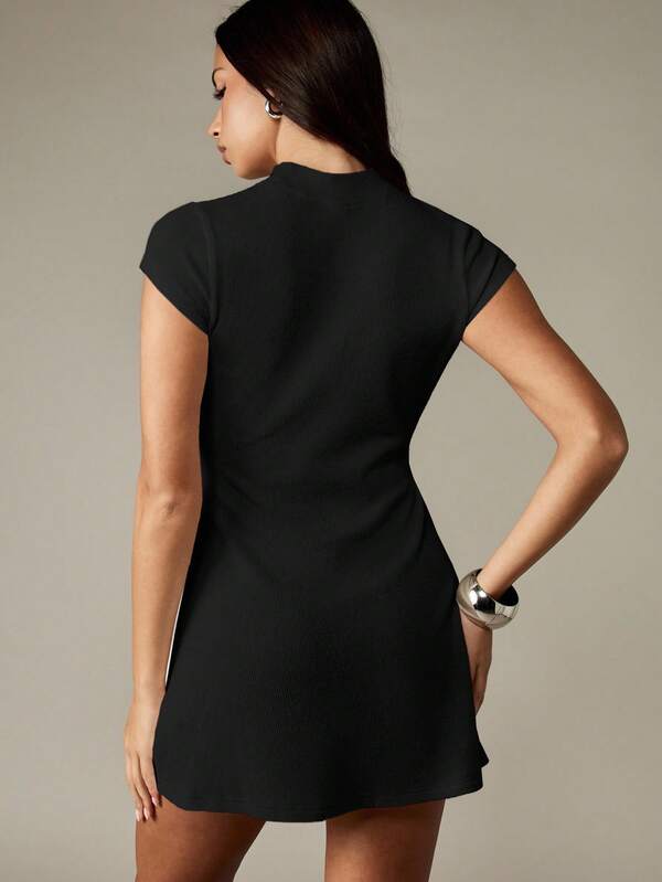 Missguided MISSGUIDED Ribbed Knit Crew Neck Mini Dress