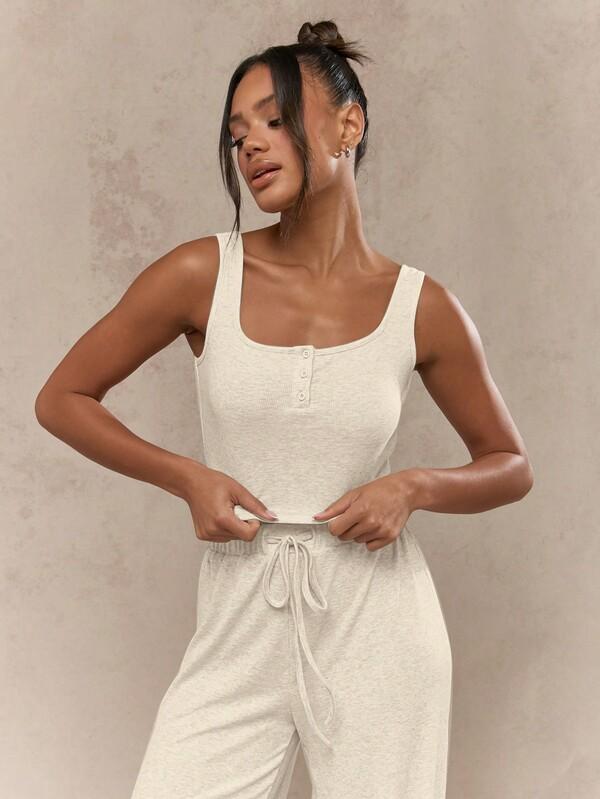 Missguided MISSGUIDED Ribbed Knit Crop Top Wide Leg Set