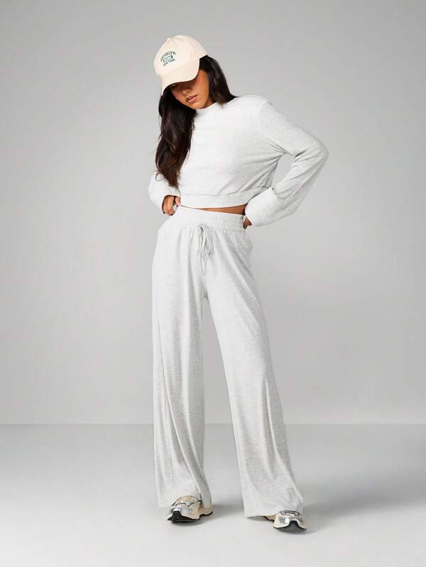 Missguided MISSGUIDED Ribbed Knit Long Sleeve Crew Neck Pullover