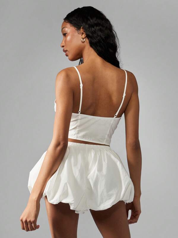 Missguided MISSGUIDED Ruched Bust Corset Style Cami Tank Top With Adjustable Straps