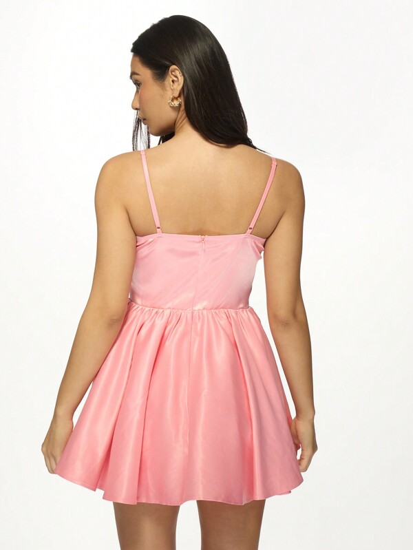 Missguided MISSGUIDED Ruched Bust Satin Sweetheart Neckline Mini Dress