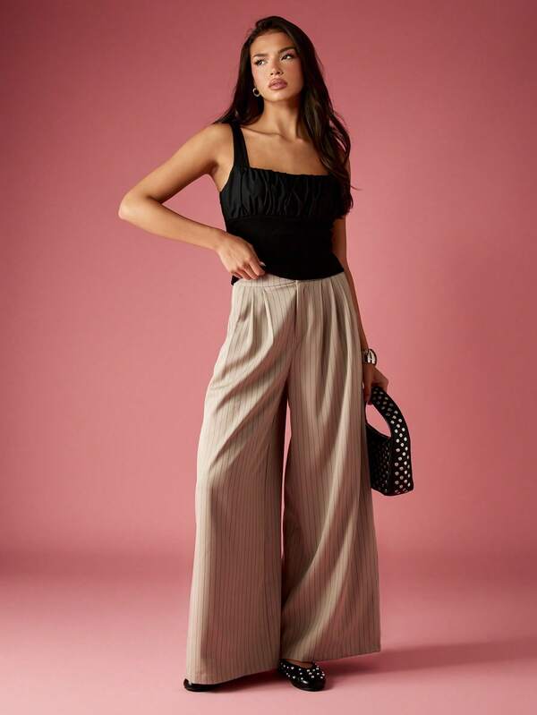 Missguided MISSGUIDED Ruched Front Square Neck Tank Top With Wide Straps