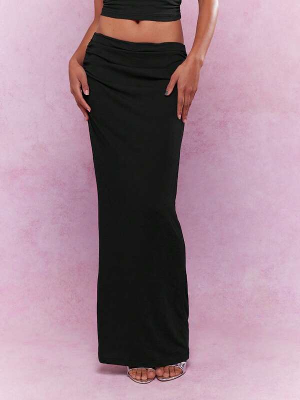 Missguided MISSGUIDED Ruched Side Tank Top Maxi Skirt Two Piece Outfit