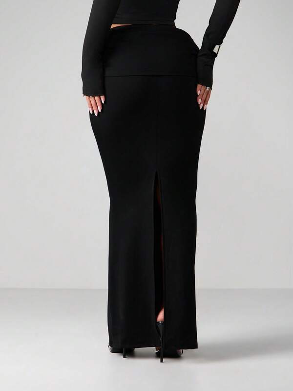 Missguided MISSGUIDED Ruched Waist Maxi Skirt With Draped Detail
