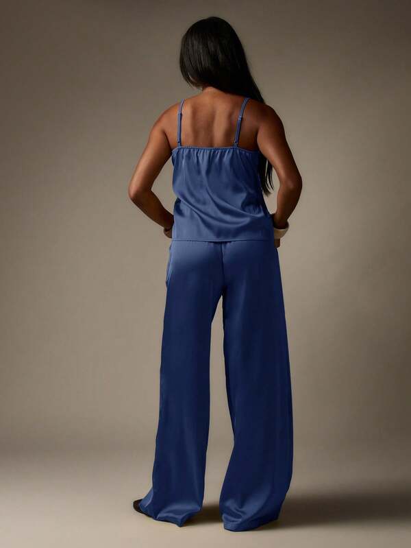 Missguided MISSGUIDED Satin Cami Top And Palazzo Pants Set