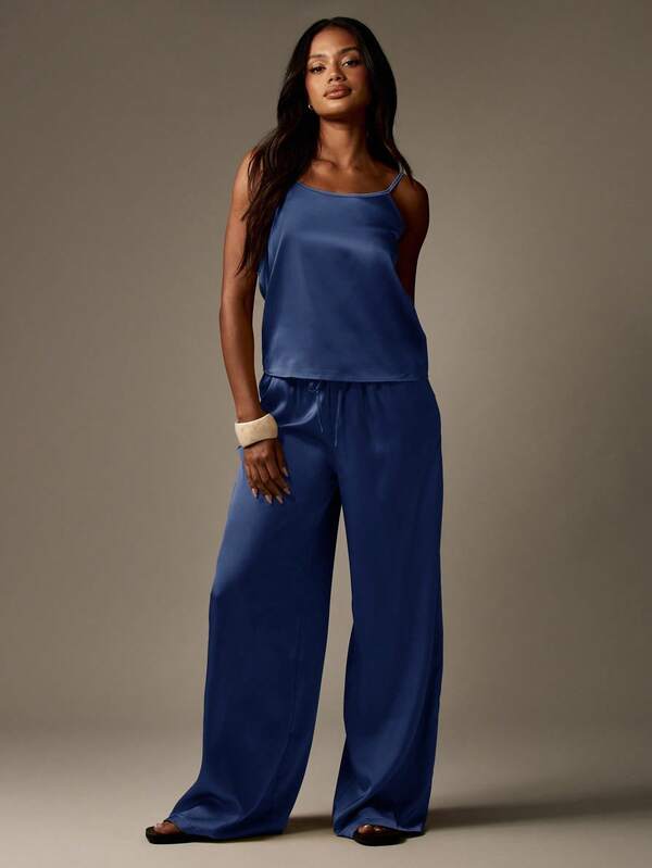 Missguided MISSGUIDED Satin Cami Top And Palazzo Pants Set