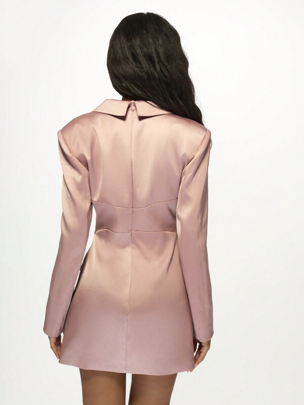 Missguided MISSGUIDED Satin Corset Blazer Mini Dress