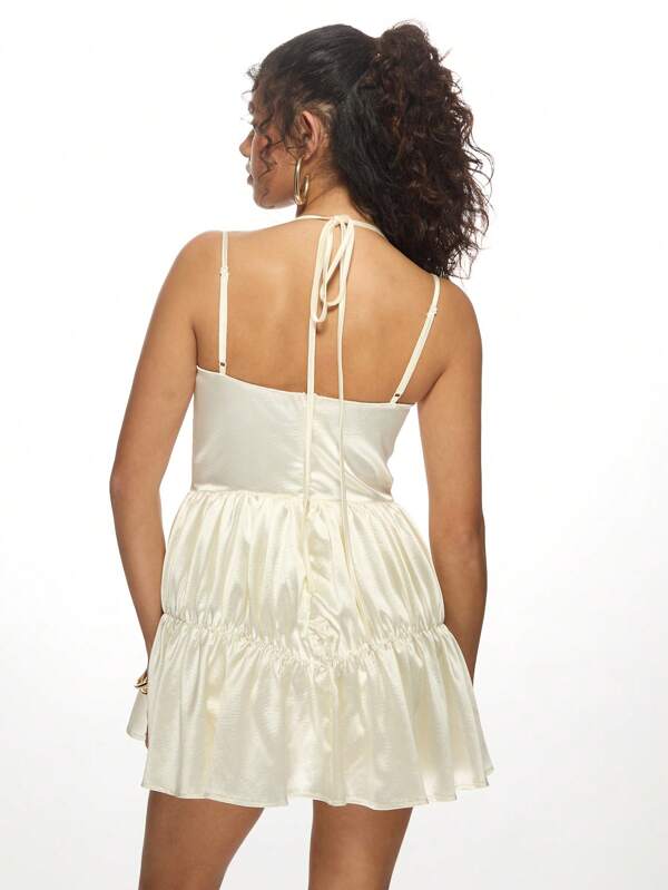 Missguided MISSGUIDED Satin Corset Sweetheart Neckline Mini Dresses