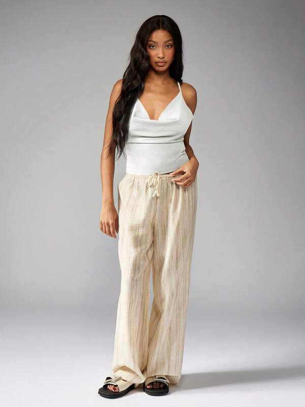 Missguided MISSGUIDED Satin Cowl Neck Draped Front Cami Top