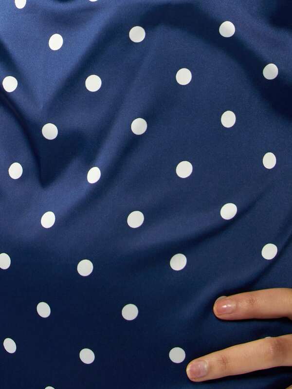 Missguided MISSGUIDED Satin Polka Dot Strappy Cowl Neck Maxi Dress