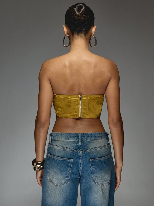 Missguided MISSGUIDED Satin Raw Edge Cupped Corset Top