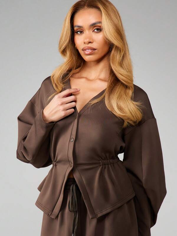 Missguided MISSGUIDED Scuba Jacket With Wide Leg Joggers