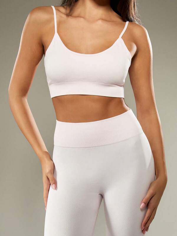 Missguided MISSGUIDED Seamless Ribbed Two-Piece Crop Top And Leggings Set