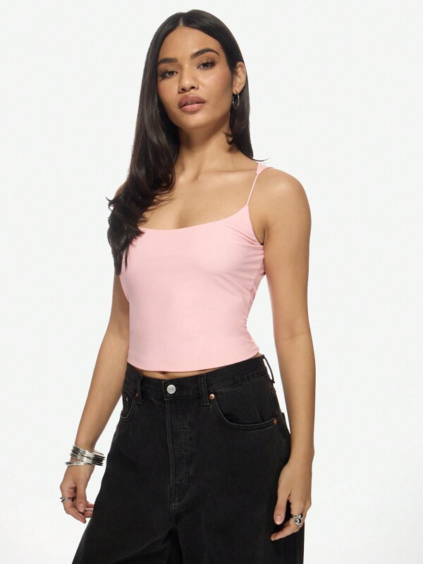 missguided MISSGUIDED Seamless Spaghetti Strap Basic Cami Top