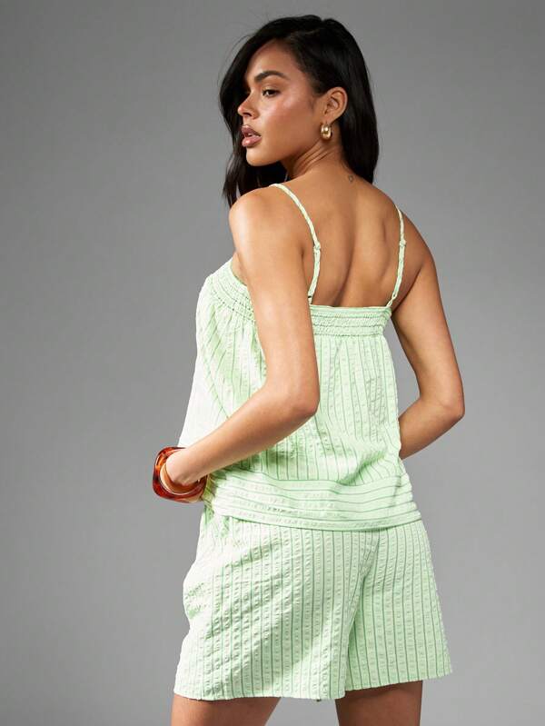 Missguided MISSGUIDED Seersucker Stripe Two Piece Outfit