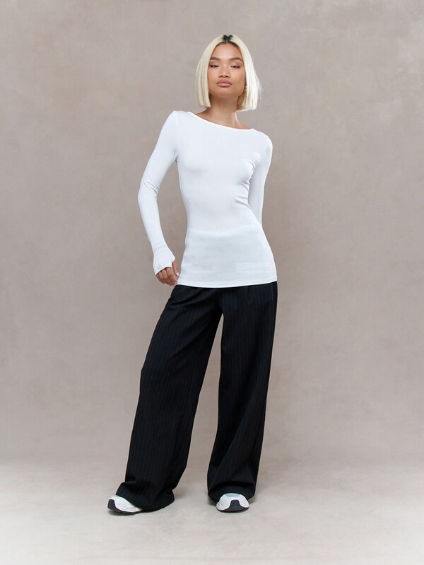 Missguided MISSGUIDED Semi Sheer Long Sleeves Long T-Shirt