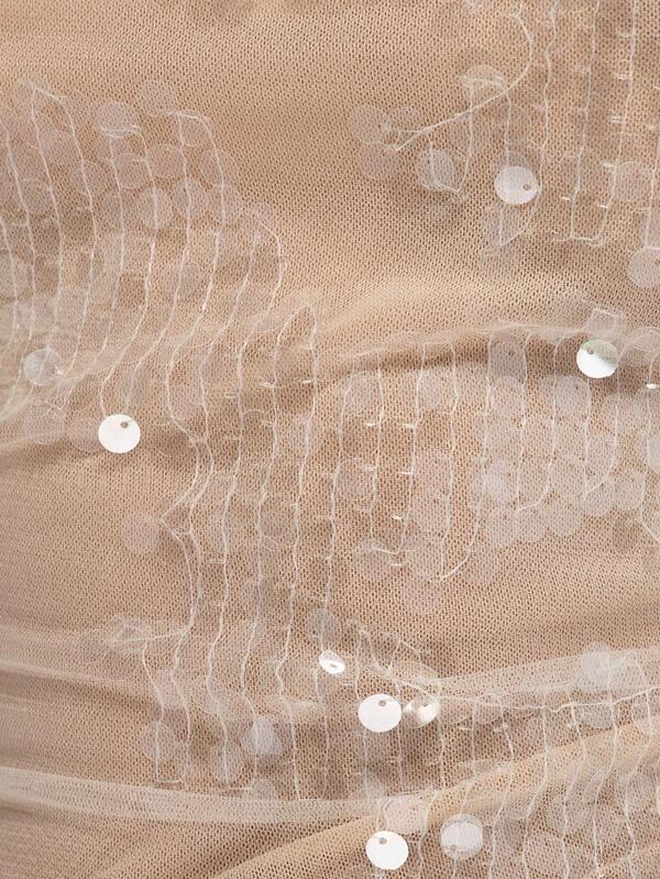 Missguided MISSGUIDED Sequin Embellished Shimmery Crop Tank Top