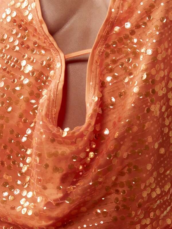 Missguided MISSGUIDED Sequin Shimmery Glitter Metallic T-Shirt