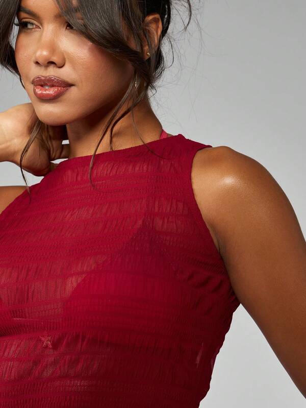 Missguided MISSGUIDED Shirred Ruched High Waist Shorts Crop Top Two Piece Outfit