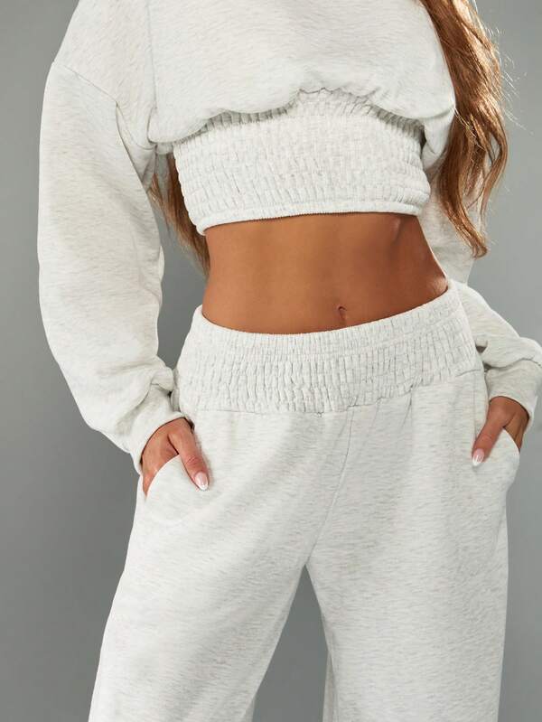 Missguided MISSGUIDED Shirred Waist Wide Leg Joggers