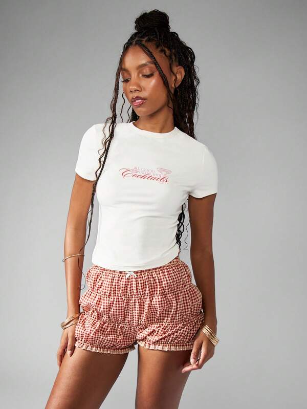 Missguided MISSGUIDED Short Sleeve Retro Graphic Food Beverage Print Tee