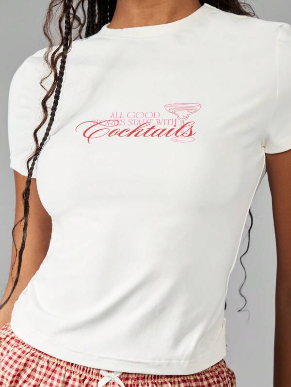 missguided MISSGUIDED Short Sleeve Retro Graphic Food Beverage Print Tee