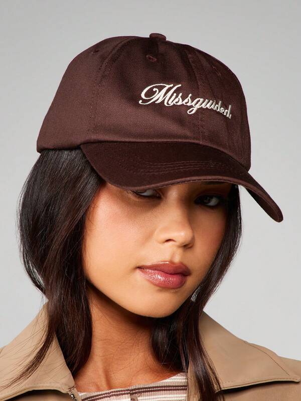 Missguided MISSGUIDED Six Panel Baseball Cap With Embroidered Design