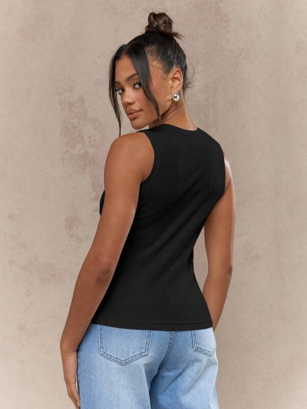 Missguided MISSGUIDED Sleek Button Down Tank Vest Office Work