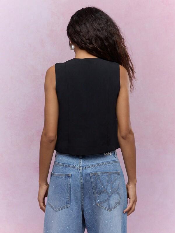 Missguided MISSGUIDED Sleek Lace-Up Sleeveless Corset Style Tank Top