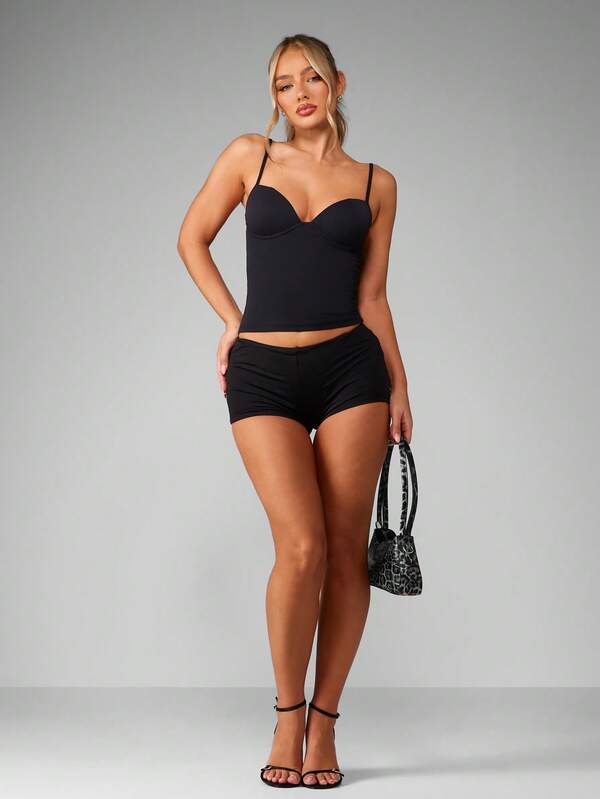 Missguided MISSGUIDED Sleeveless Corset Tank Top With Sweetheart Neckline