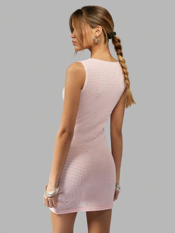 Missguided MISSGUIDED Sleeveless Crochet Knit Fruit Patch Mini Dress