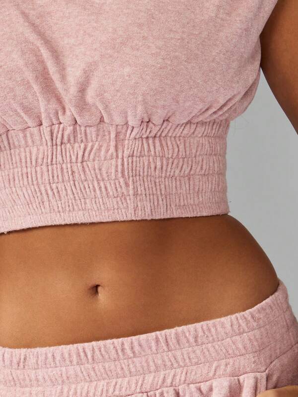 Missguided MISSGUIDED Sleeveless Crop Top With Wide Leg Pants Set