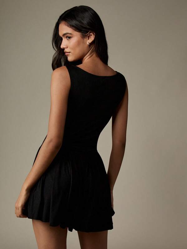 Missguided MISSGUIDED Sleeveless Fit And Flare Dress With Ruffle Hem