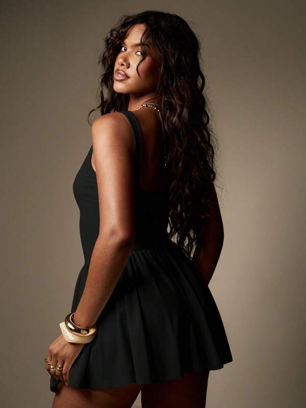 Missguided MISSGUIDED Sleeveless Fit And Flare Skater Mini Dress With Pockets