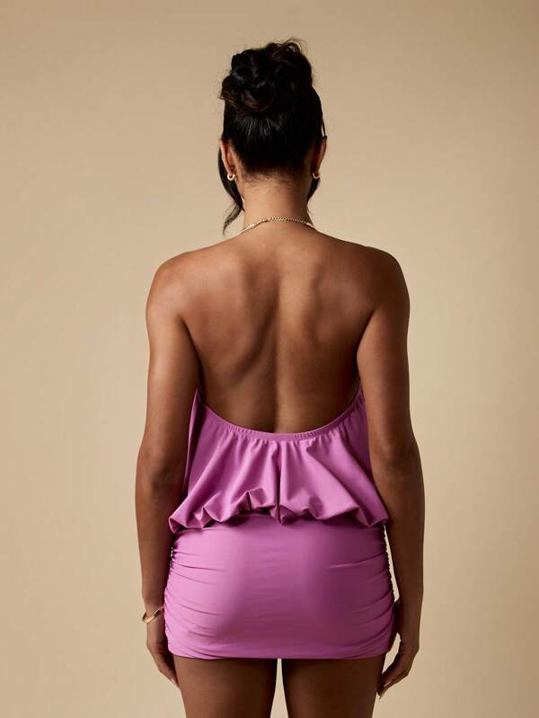 Missguided MISSGUIDED Sleeveless Halter Neck Bodycon Mini Dress