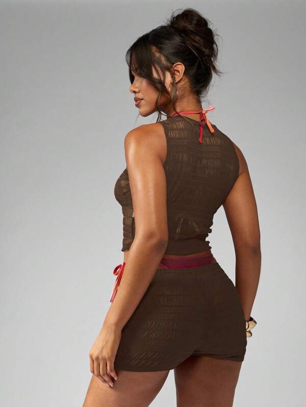 Missguided MISSGUIDED Sleeveless High Neck Workout Fitness Two-Piece Outfits