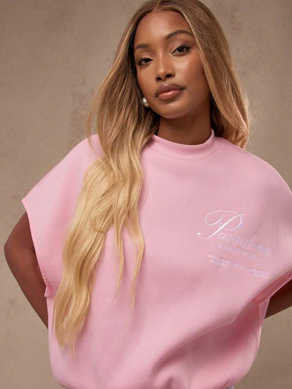 Missguided MISSGUIDED Sleeveless Loose Fit Casual Athletic Sweatshirt
