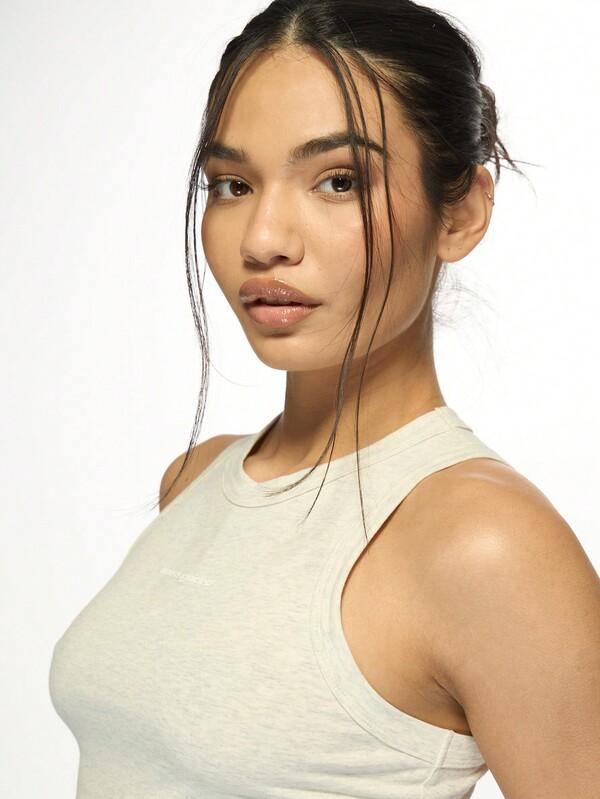 Missguided MISSGUIDED Sleeveless Racer Ribbed Tank Top