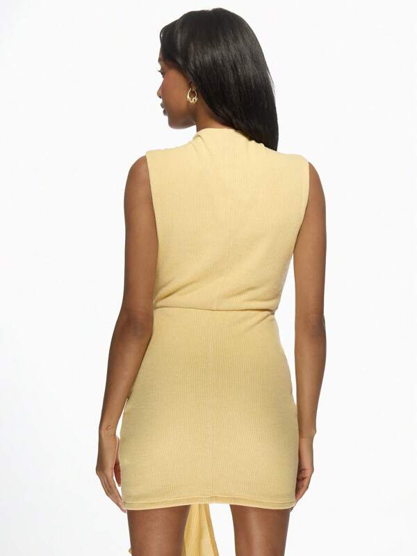 Missguided MISSGUIDED Sleeveless Ribbed Knit Bodycon Mini Dress With Keyhole Twist Front
