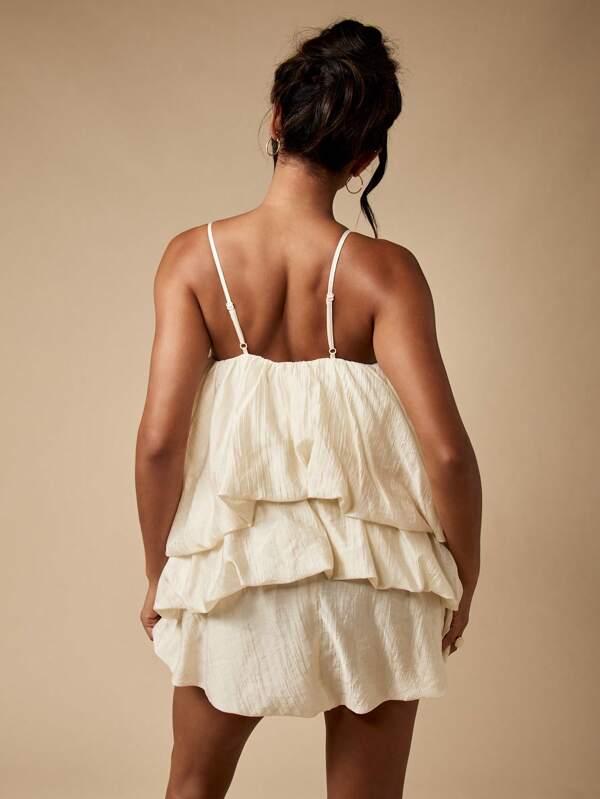 Missguided MISSGUIDED Sleeveless Ruffle Tiered Layer Mini Dress