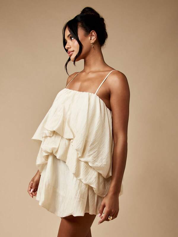 Missguided MISSGUIDED Sleeveless Ruffle Tiered Layer Mini Dress