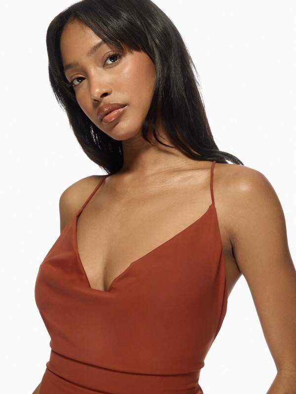 Missguided MISSGUIDED Sleeveless V-Neck Ribbed Knit Bodycon Mini Dress