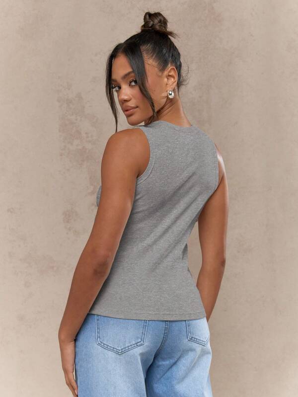 Missguided MISSGUIDED Sleeveless V Neck Tank Top With Split Front